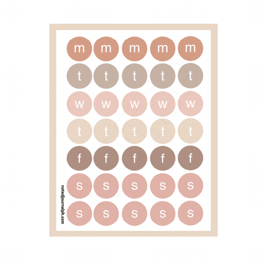 Nude Tone Days Sticker Sheet