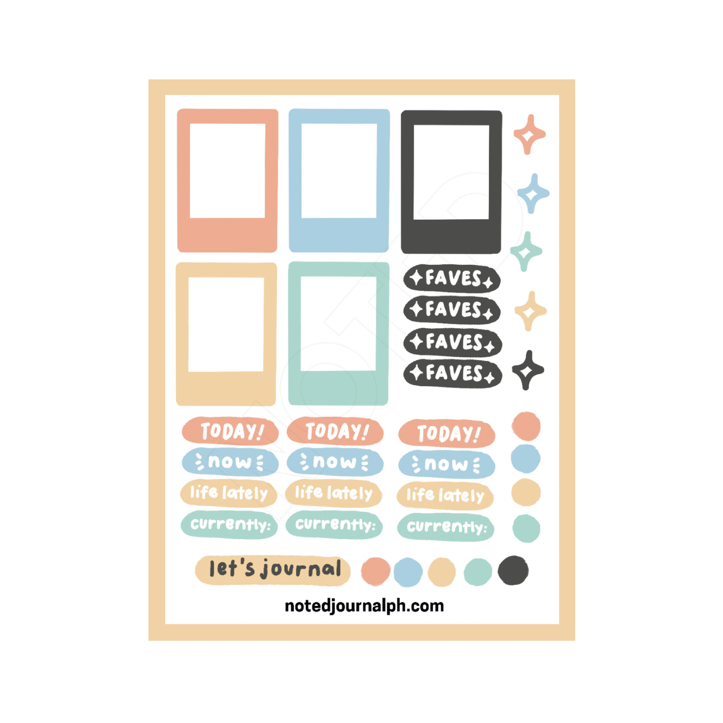 Instax Rainbow Sticker Sheet
