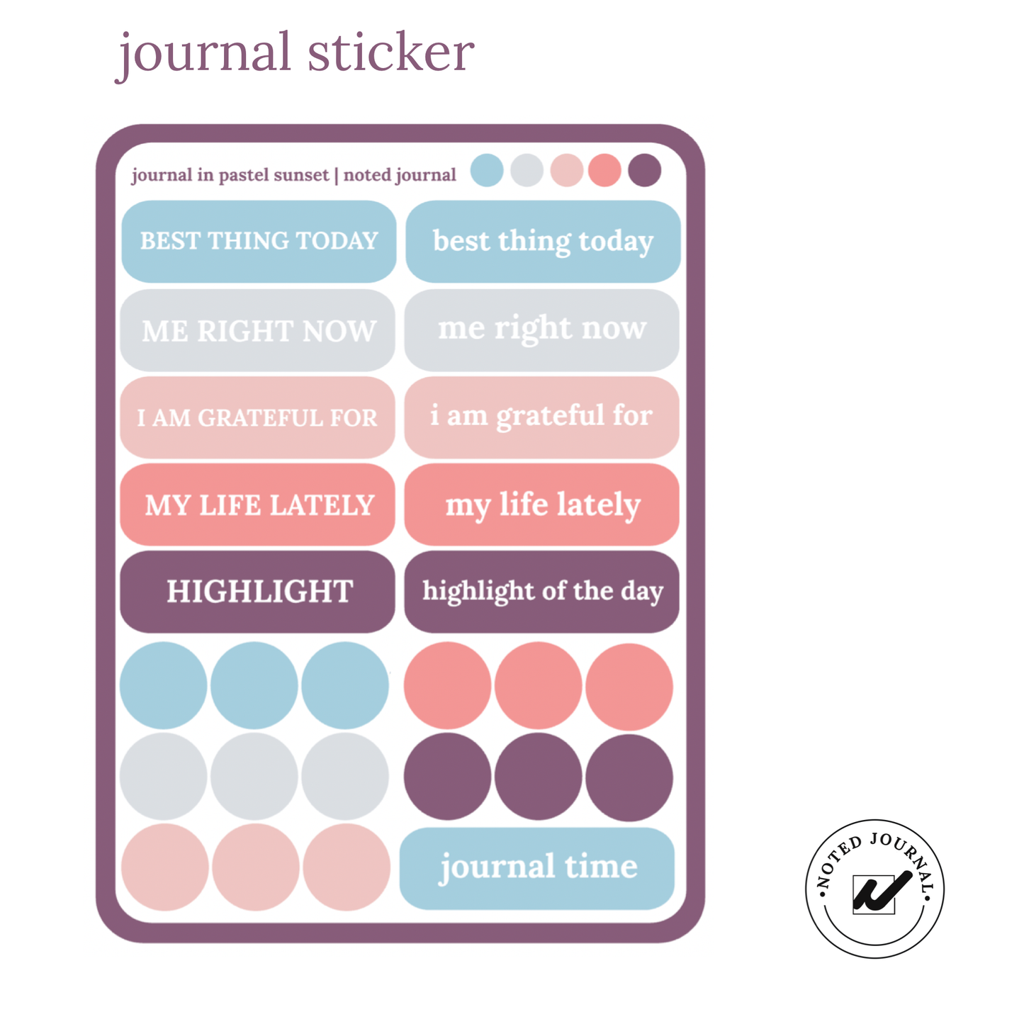 Journal Prompt Sticker Sheet