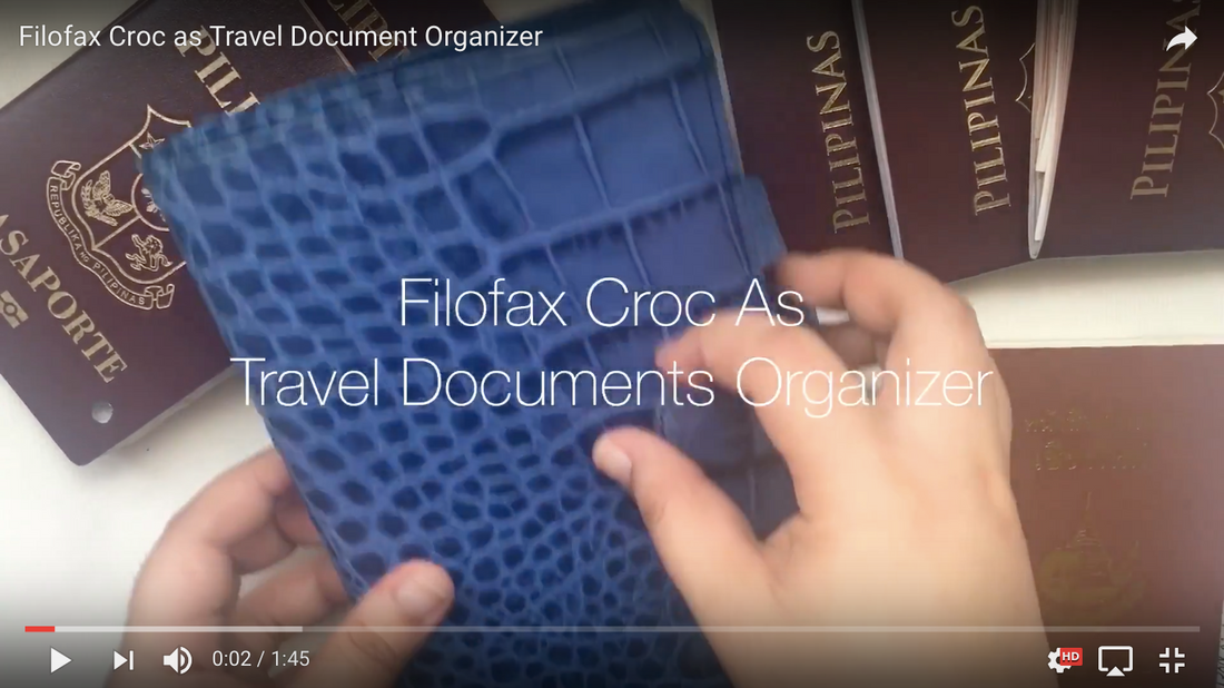 Filofax Croc as Travel Document Organizer (Vlog)