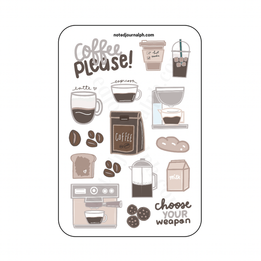 Coffee Please Sticker Sheet