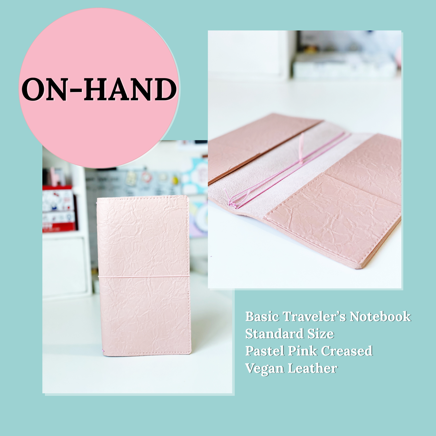 Standard Traveler's Notebook Cover in Pastel Pink