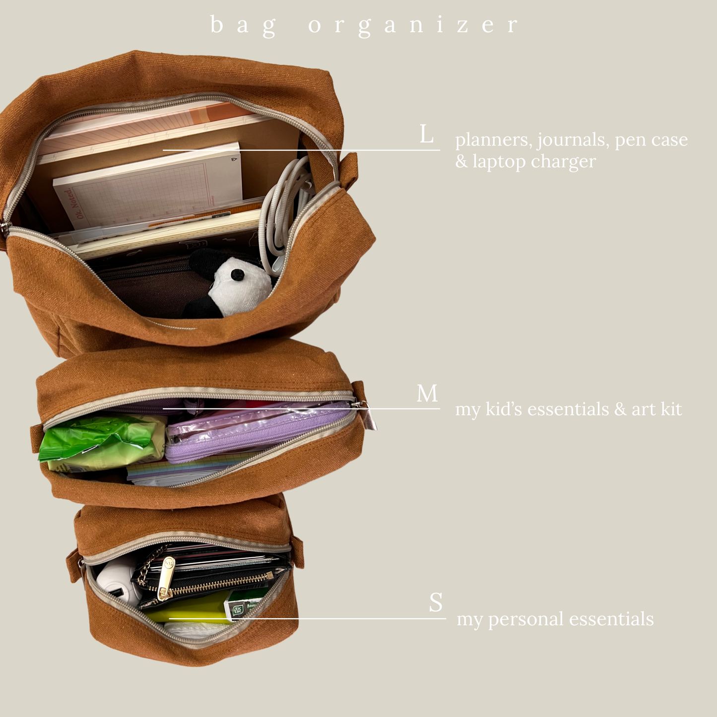 Bag organizer pouch