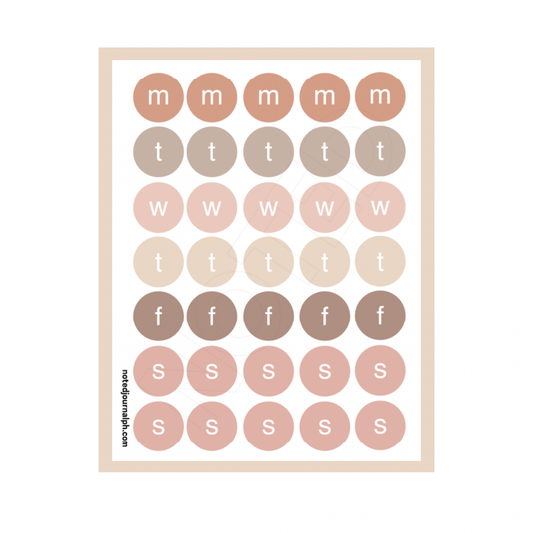 Nude Tone Days Sticker Sheet