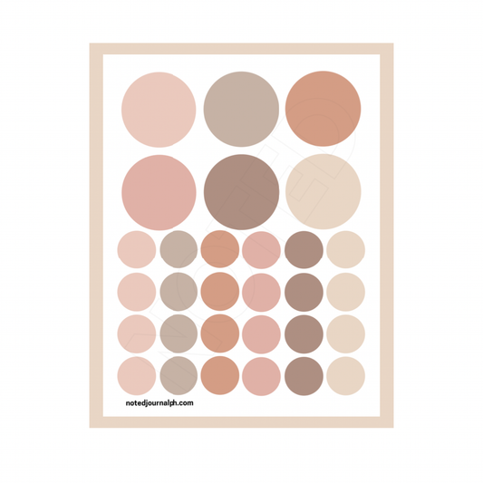 Nude Tone Dots Sticker Sheet