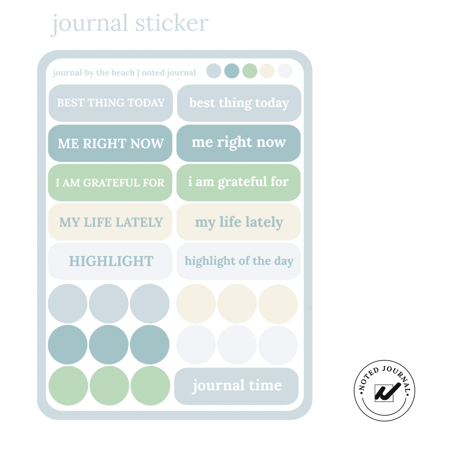 Journal Prompt Sticker Sheet