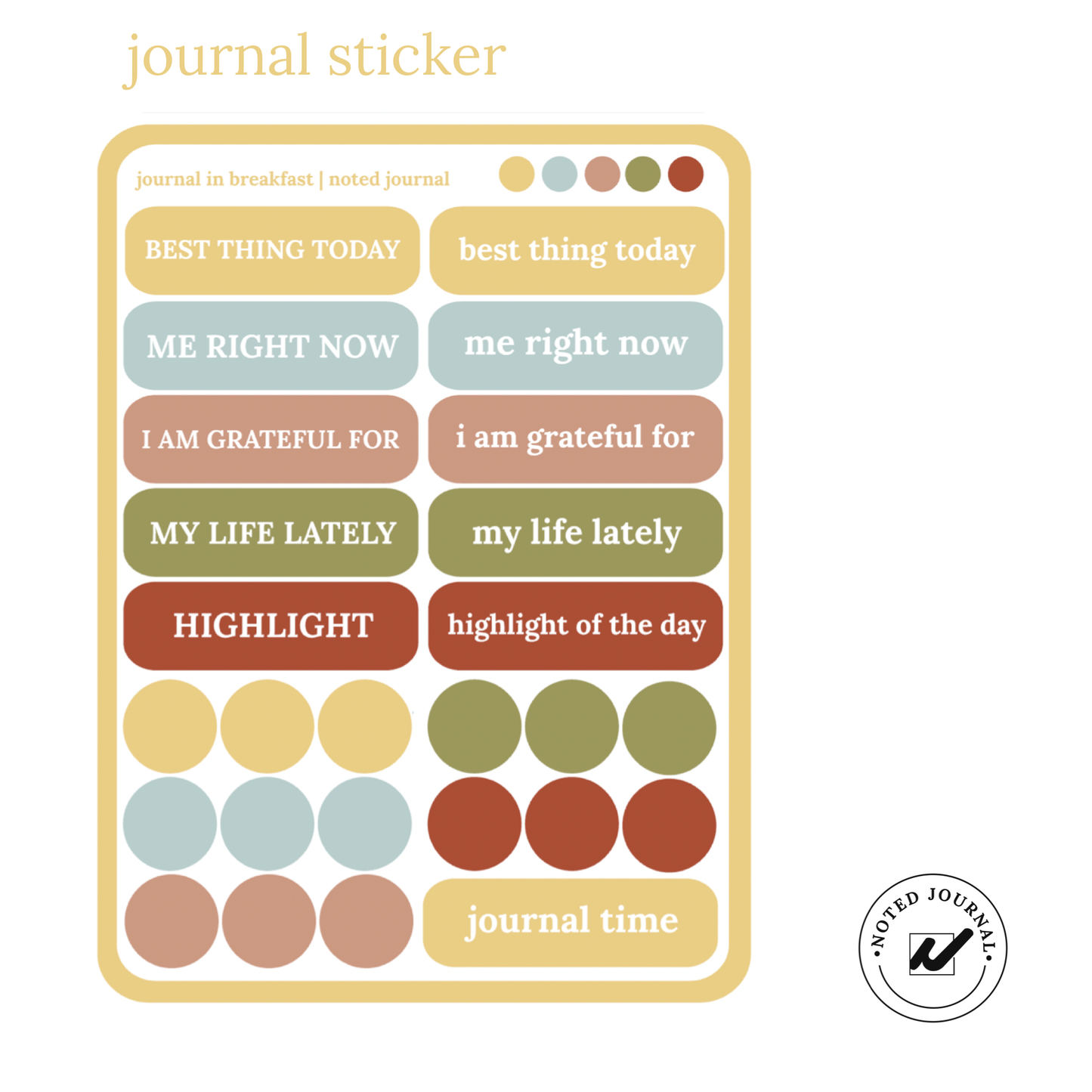 Journal Prompt Sticker Sheet
