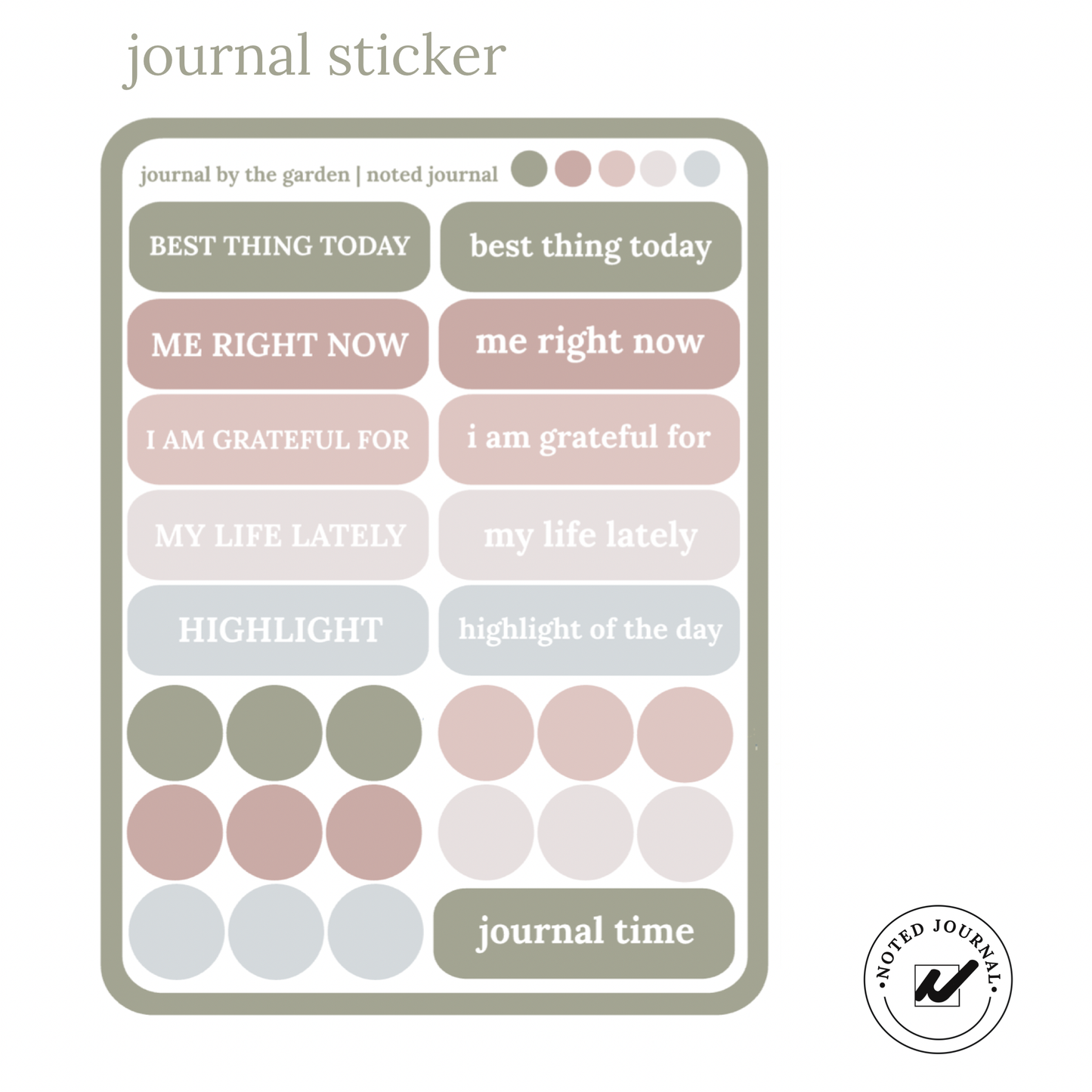 Journal Prompt Sticker Sheet